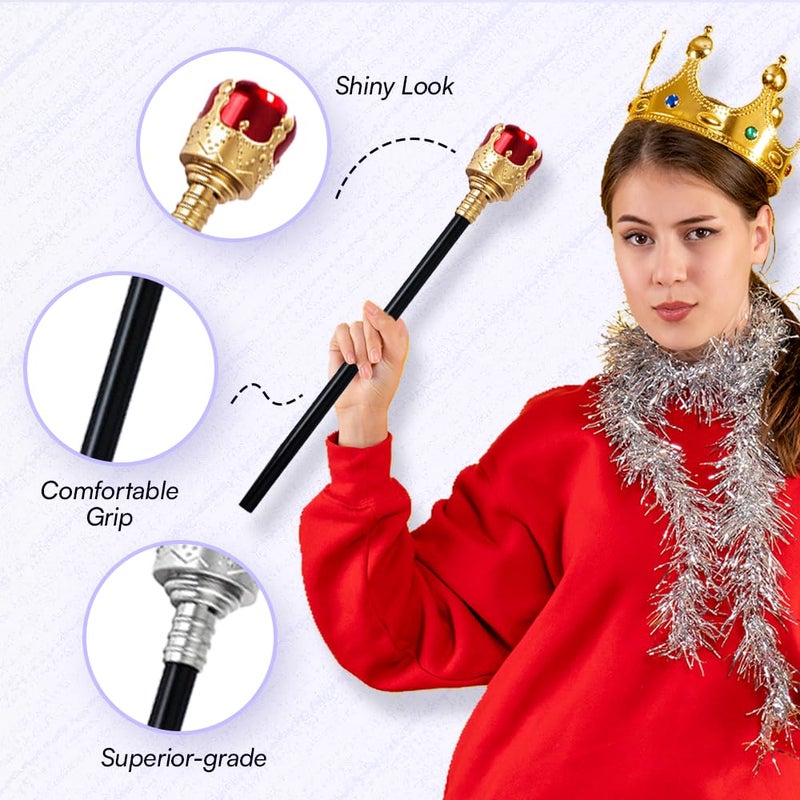 Tigerdoe Kings Crown - Royal King Crowns and Princess Tiara - Queen Costume Accessories (King Scepters) - Image 3